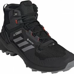 Adidas TERREX Swift R3 Mid Gore-Tex Chaussures de randonnée Homme, gris/noir -Chaussures trekking Soldes adidas terrex swift r3 mid gore tex hiking shoes men core black grey three solar red 5