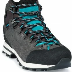 Hanwag Makra Light GTX Chaussures Femme, gris/turquoise -Chaussures trekking Soldes hanwag makra light gtx shoes women asphalt bluegreen 3