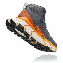 Hoka One One Tennine Hike GTX Chaussures Homme, gris/orange -Chaussures trekking Soldes hoka one one tennine hike gtx shoes men castlerock persimmon orange 3