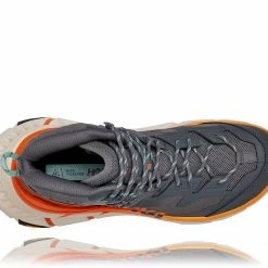 Hoka One One Tennine Hike GTX Chaussures Homme, gris/orange -Chaussures trekking Soldes hoka one one tennine hike gtx shoes men castlerock persimmon orange 5