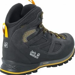 Jack Wolfskin Force Crest Texapore Chaussures mi-hautes Homme, gris/jaune -Chaussures trekking Soldes jack wolfskin force crest texapore mid shoes men black burly yellow xt 3