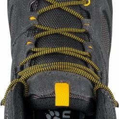 Jack Wolfskin Force Crest Texapore Chaussures mi-hautes Homme, gris/jaune -Chaussures trekking Soldes jack wolfskin force crest texapore mid shoes men black burly yellow xt 6