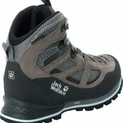 Jack Wolfskin Force Crest Texapore Chaussures mi-hautes Femme, gris/rose -Chaussures trekking Soldes jack wolfskin force crest texapore mid shoes women tarmac grey pink 3