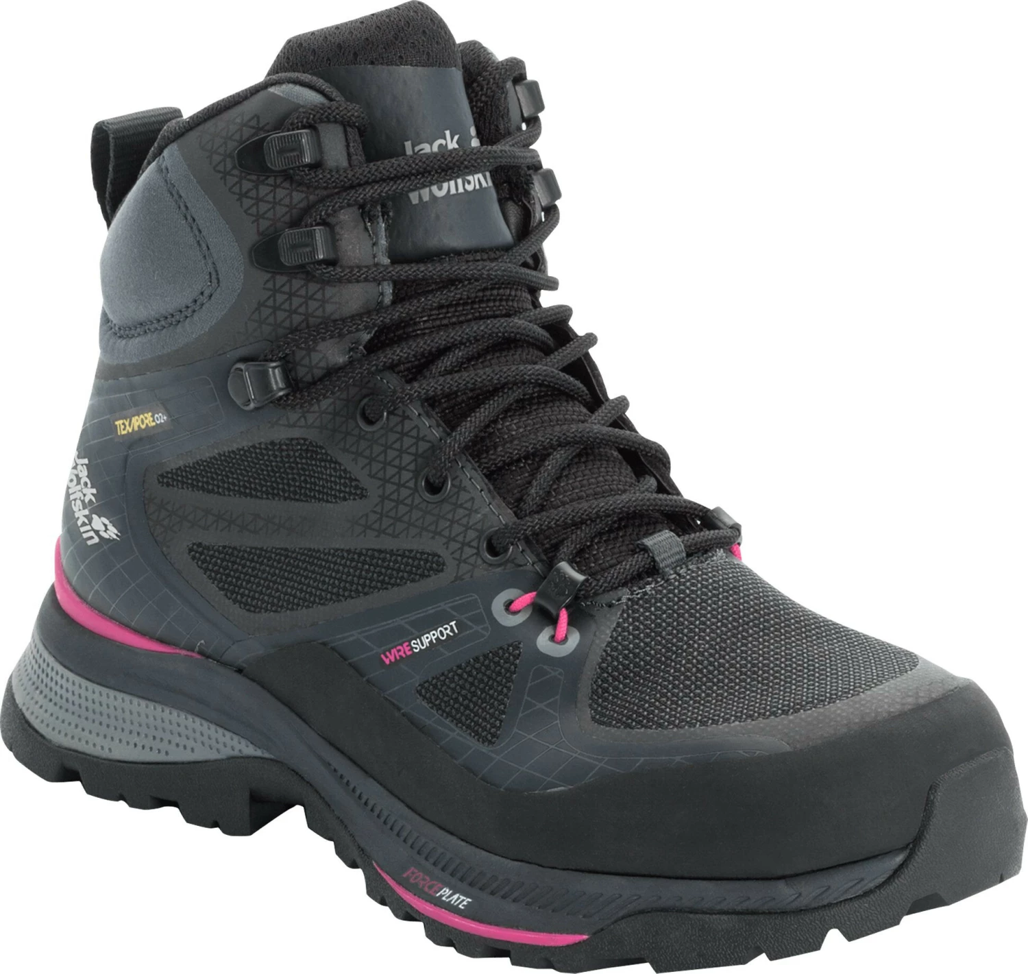 Jack Wolfskin Force Trekker Texapore Chaussures mi-hautes Femme, noir 3 Jack Wolfskin Force Trekker Texapore Chaussures mi-hautes Femme, noir