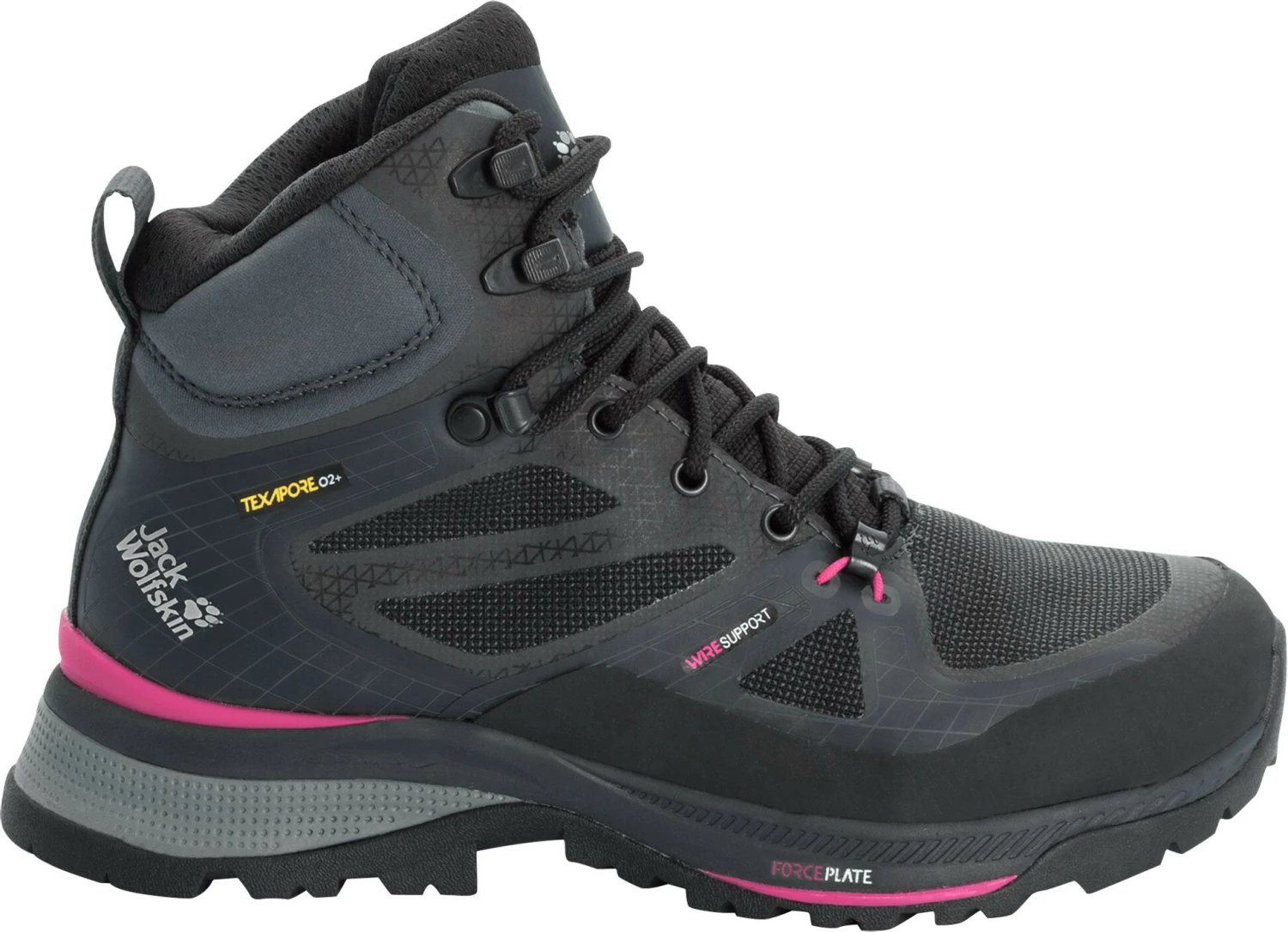 Jack Wolfskin Force Trekker Texapore Chaussures mi-hautes Femme, noir 4 Jack Wolfskin Force Trekker Texapore Chaussures mi-hautes Femme, noir – Image 2