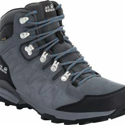 Jack Wolfskin Refugio Texapore Chaussures mi-hautes Homme, gris/jaune -Chaussures trekking Soldes jack wolfskin refugio texapore mid shoes men grey black 4