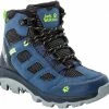 Jack Wolfskin Vojo Texapore Chaussures Mi-Hautes Enfant, bleu/noir -Chaussures trekking Soldes jack wolfskin vojo texapore mid shoes kids dark blue lime 1 1