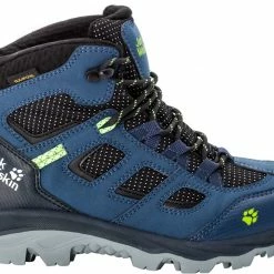 Jack Wolfskin Vojo Texapore Chaussures Mi-Hautes Enfant, bleu/noir -Chaussures trekking Soldes jack wolfskin vojo texapore mid shoes kids dark blue lime 2 1