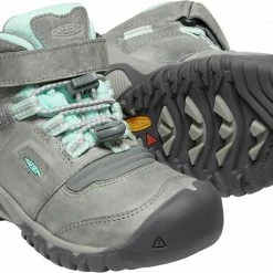 Keen Ridge Flex Mid WP Chaussures Enfant, gris -Chaussures trekking Soldes keen ridge flex mid wp shoes kids grey blue tint 4 1