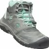 Keen Ridge Flex Mid WP Chaussures Adolescents, gris/turquoise -Chaussures trekking Soldes keen ridge flex mid wp shoes youth grey blue tint 1