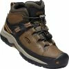 Keen Targhee Mid WP Chaussures Adolescents, marron/noir -Chaussures trekking Soldes keen targhee wp mid kengaet lapset dark earth golden brown 1 1