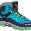 SALEWA Alp Trainer GTX Chaussures mi-hautes Enfant, bleu/vert -Chaussures trekking Soldes salewa alp trainer gtx mid shoes kids blue danube fluo green 1 1