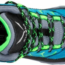 SALEWA Alp Trainer GTX Chaussures mi-hautes Enfant, bleu/vert -Chaussures trekking Soldes salewa alp trainer gtx mid shoes kids blue danube fluo green 3 1